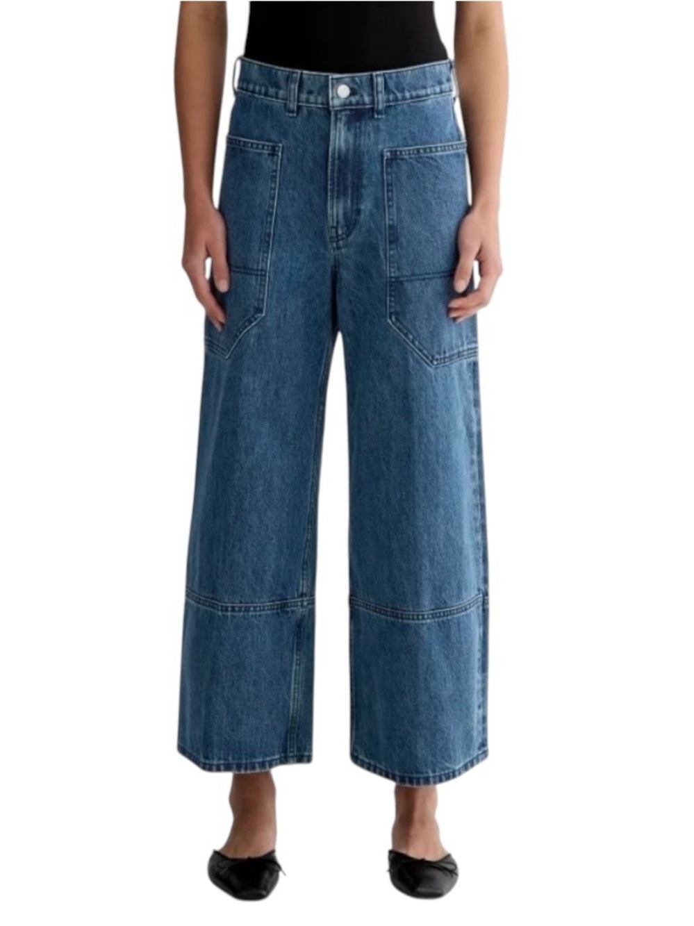 Everlane Way-High Gardener Cropped Jeans 32R High Rise Wide Leg Workwear Utility